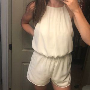 White slit-back romper